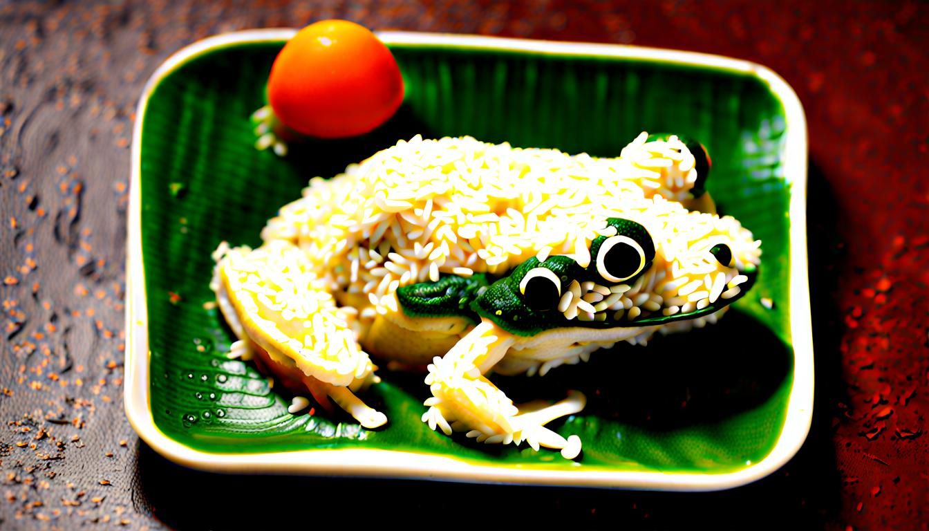 Rice Art: A Frog Made of Food