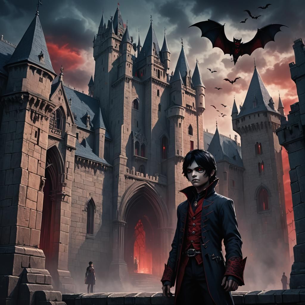 Vampire Prince in Dark Fantasy Landscape