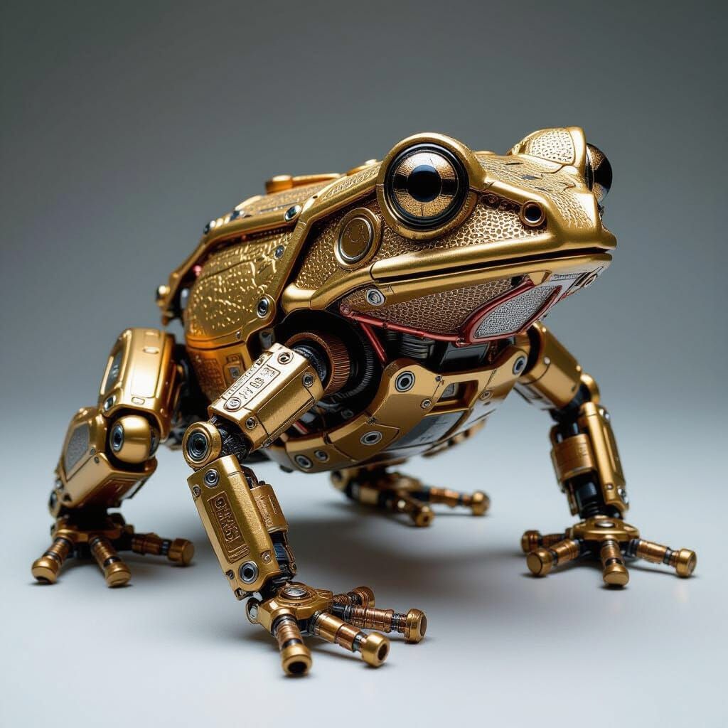 Robotic Frog Crafted from Nuts and Bolts