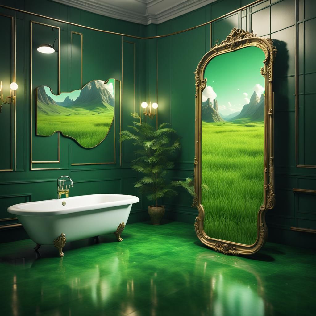 Bathroom Mirror Reveals a Portal to Paradise