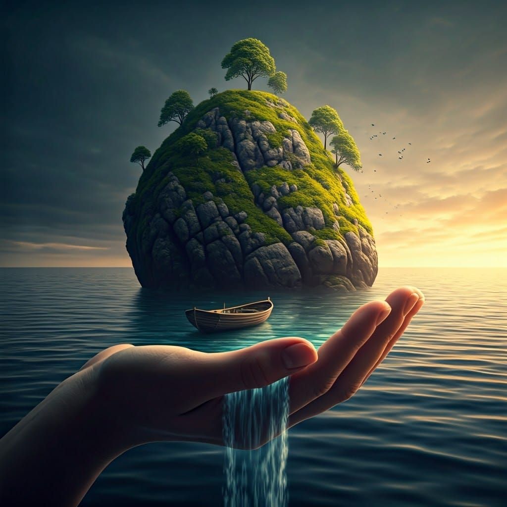 Surreal Handscape in Hyperrealistic Style