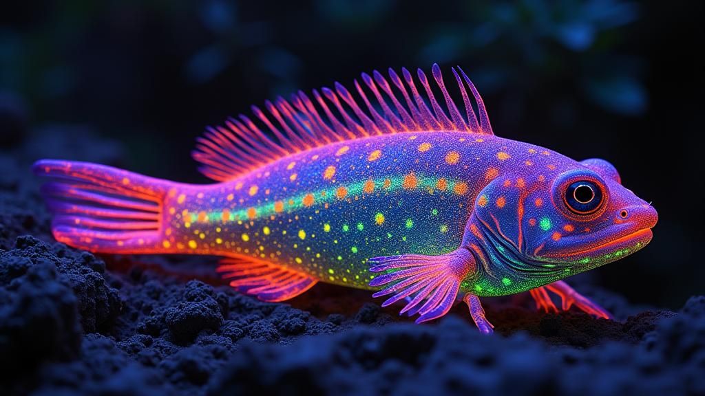 Vibrant Fluorescent Marine Life in HDR