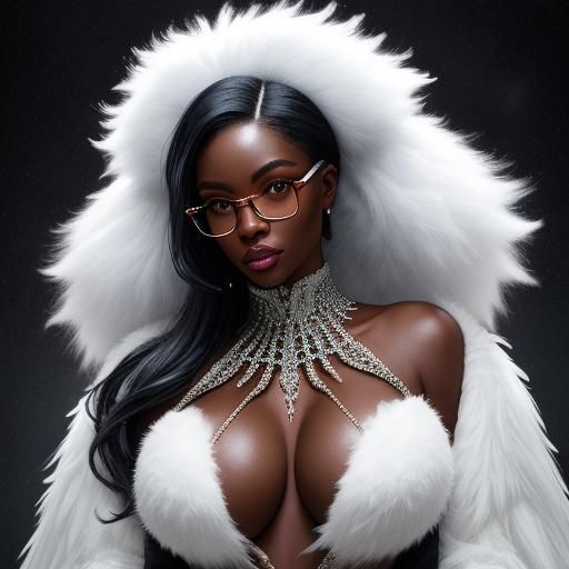 Hyperrealistic Photo of Woman in Fur Coat