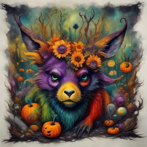 Bollybog Close-up Portrait in Spooky Horror Style