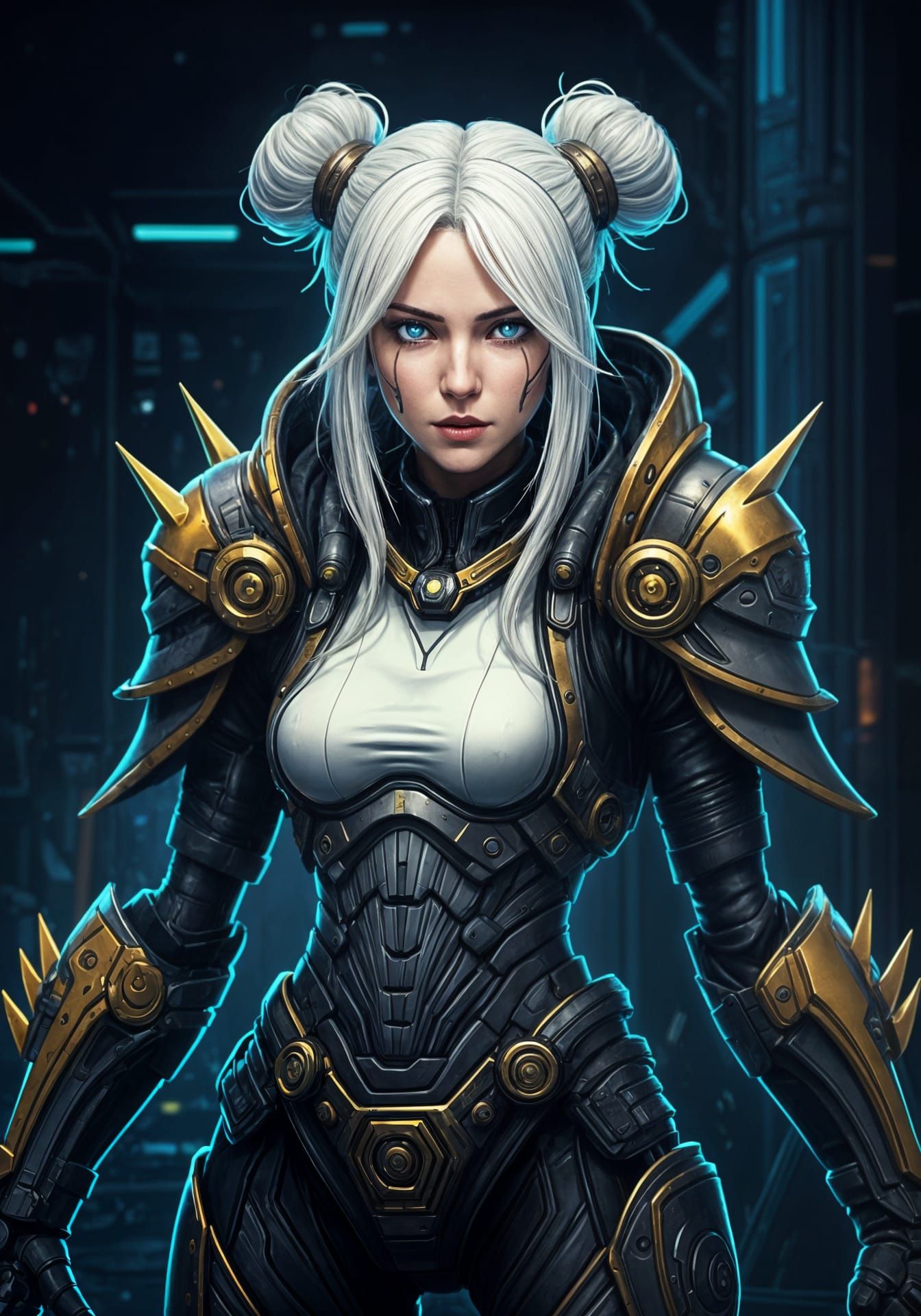 Cybernetic Valkyrie in Anime Style