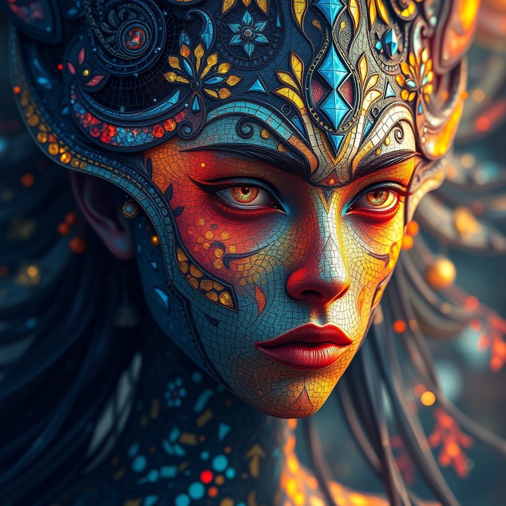 Ethereal, Triadic-Colored Mystical Being in Hyper-Realistic ...