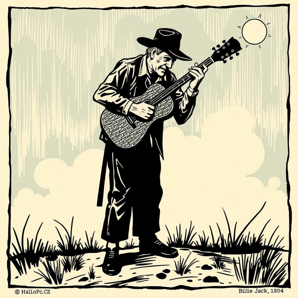 Woodcut Portrait of Billie Jack