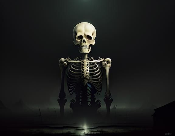 Furry Skeleton Cleans Bones in Dark Fantasy Workshop