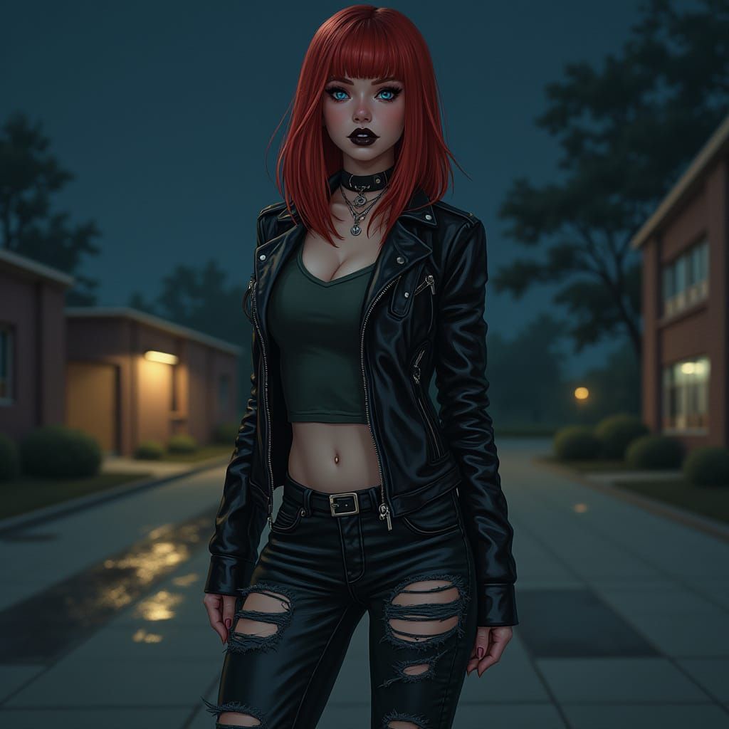 Teen Girl Portrait in Style of Ashley Wood