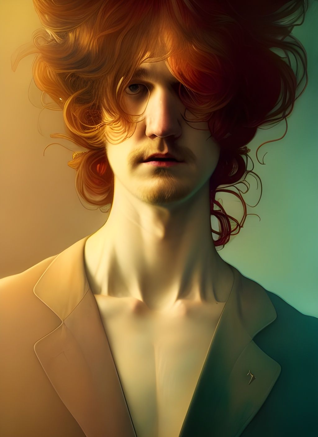 Tragic Portrait in Watercolor Style