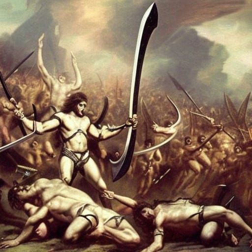 Angels and Demons Clash on White Battlefield