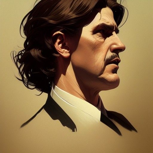 The Godfather Portrait in Art Nouveau Style