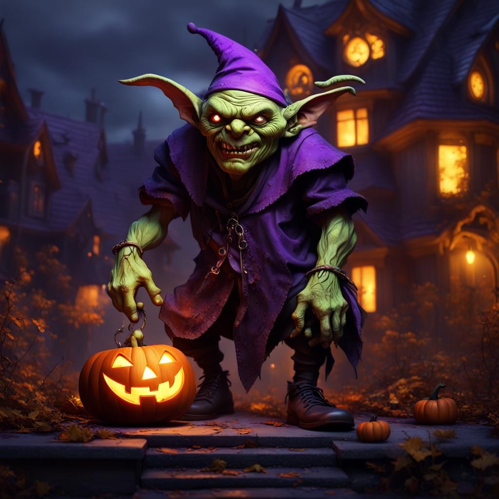 Halloween Goblin Masterpiece in Dark Fantasy Style