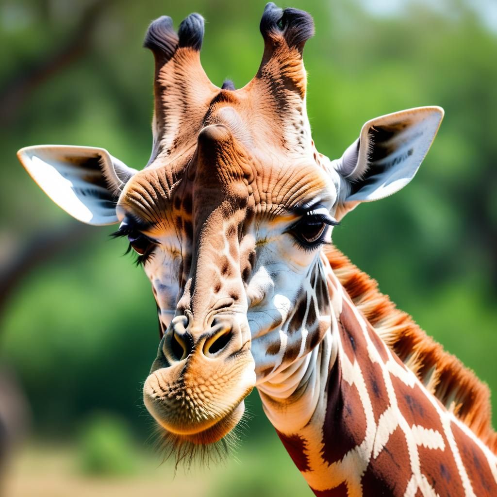 Playful Giraffe Portrait in Natural Light