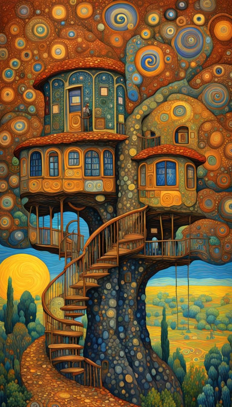 Fantastic Treehouse Inspired by Art Nouveau Masters