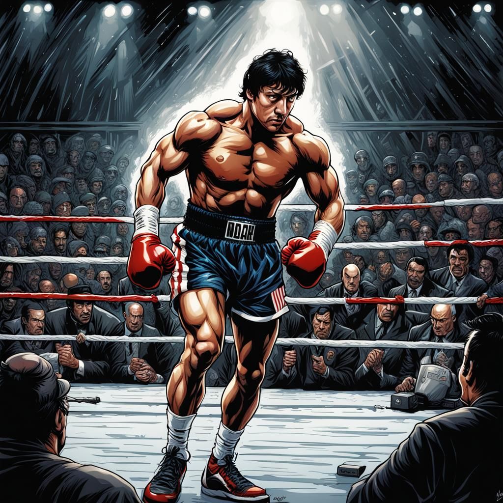 Rocky Balboa in Comic Book Art Style