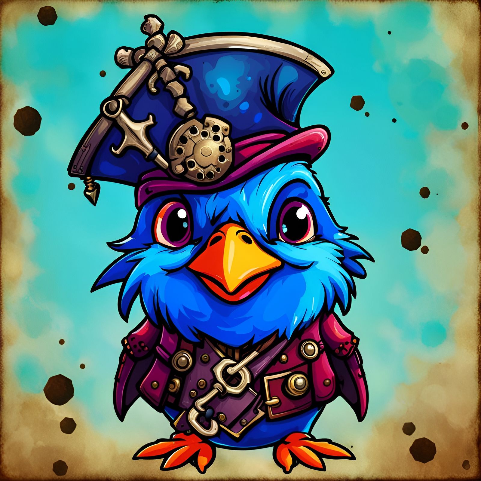 Steampunk Sparrow as Pirate Captain in Victorian Portrait