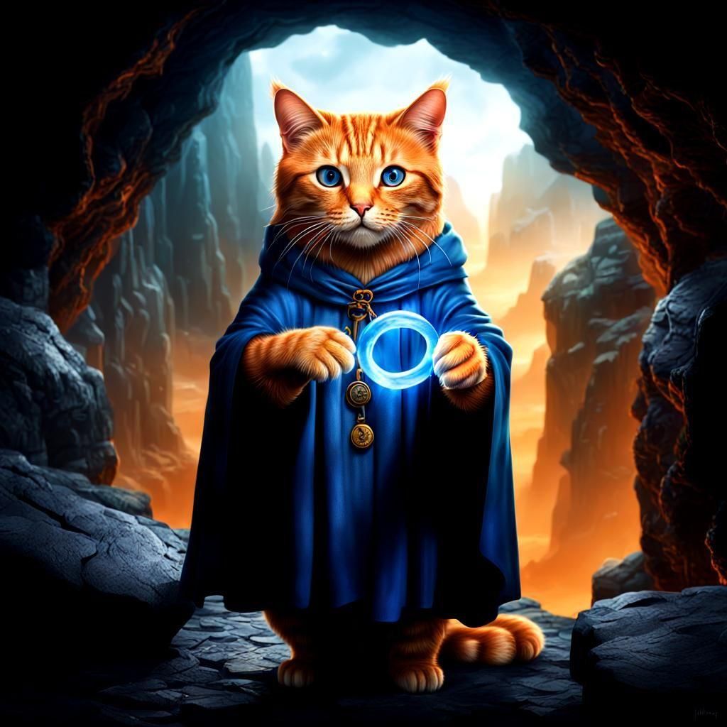 Cat with Ring in Lord of the Rings Style