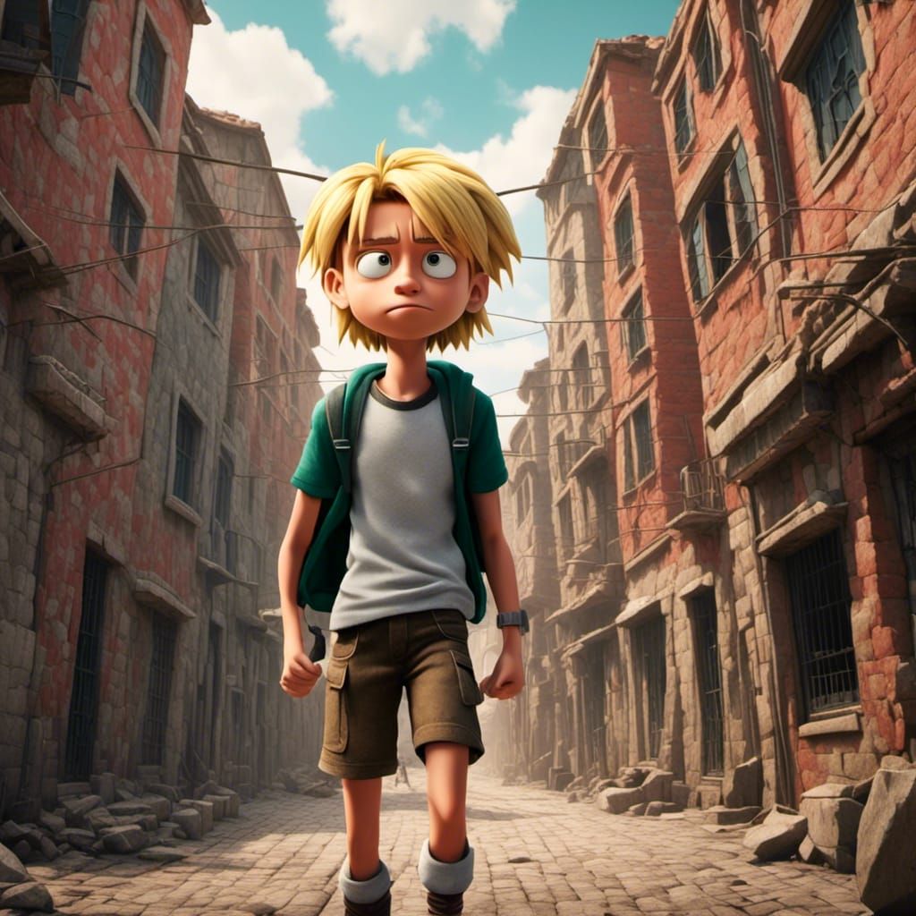 Hey Arnold in Attack on Titan Style Portrait