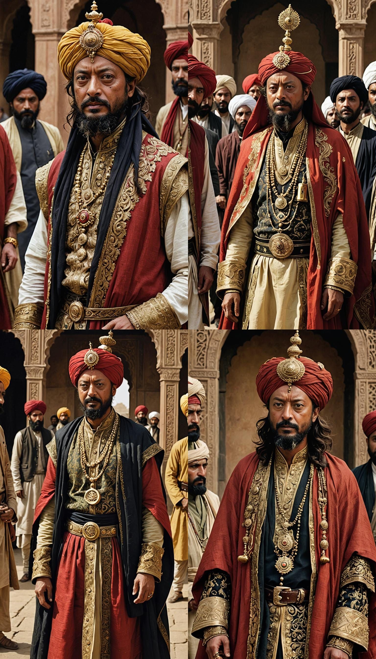 Afghan Sultan in Red and Gold Robes