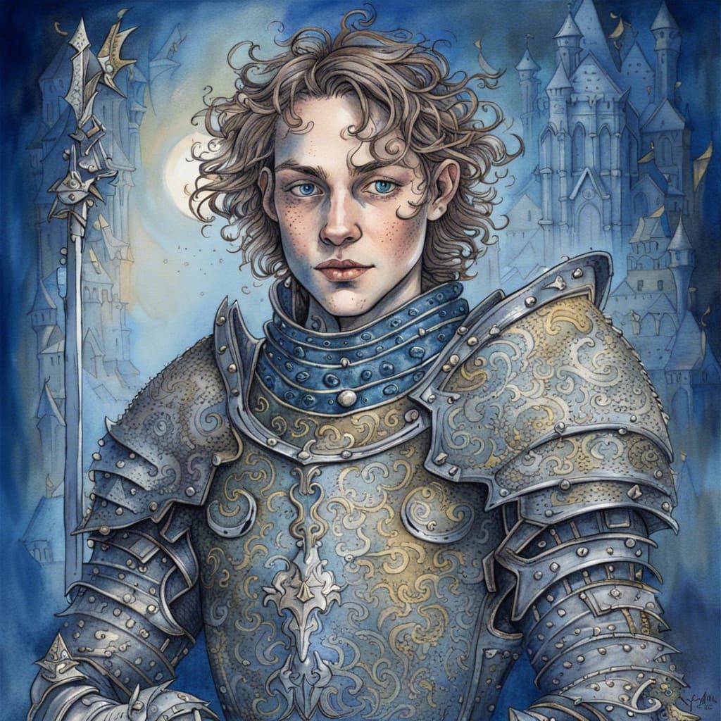 Ornate Knight Portrait in Fantasy Style