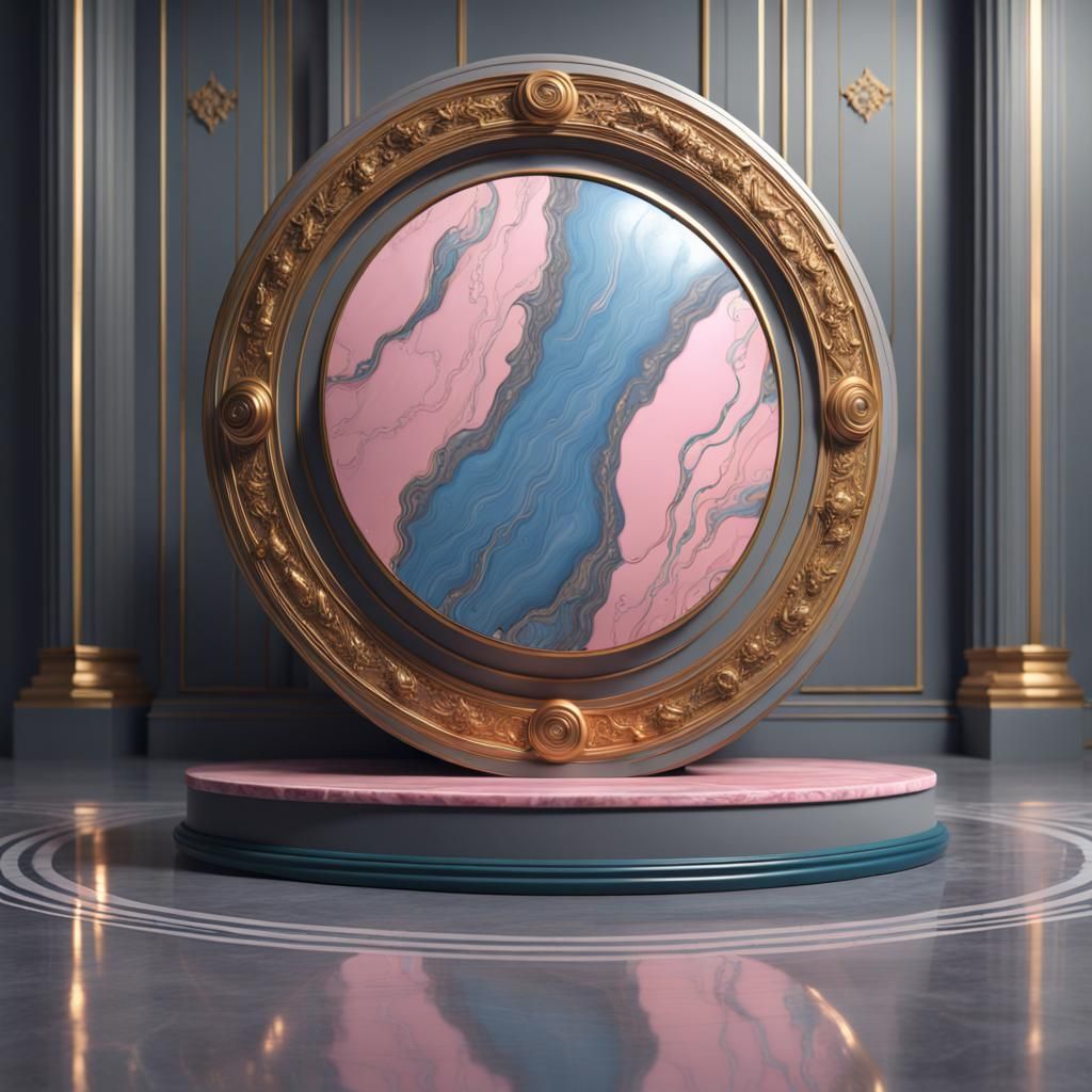 Rainy Day Podium in Detailed Matte Painting Style