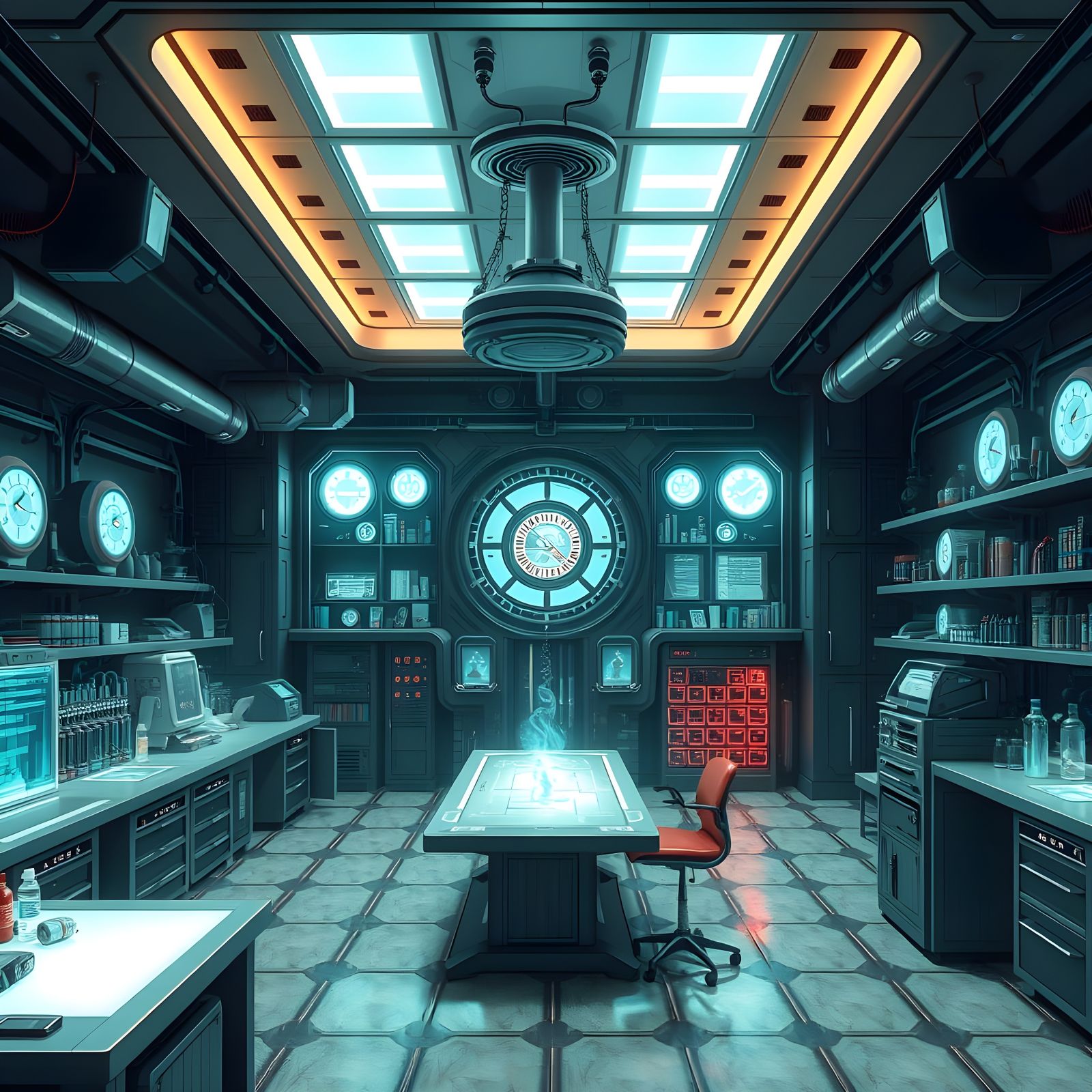 High Tech Supervillain's Futuristic Lair