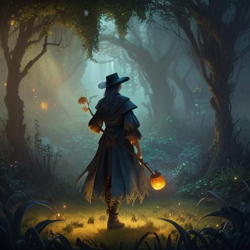 Harry Potter as Farmer in Fantastical Landscape