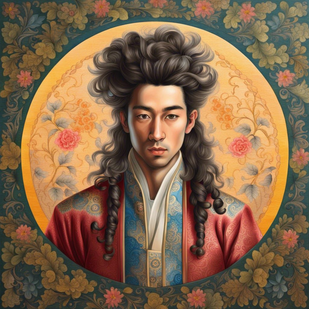 Oriental Prince Portrait in Bright Hyperrealism