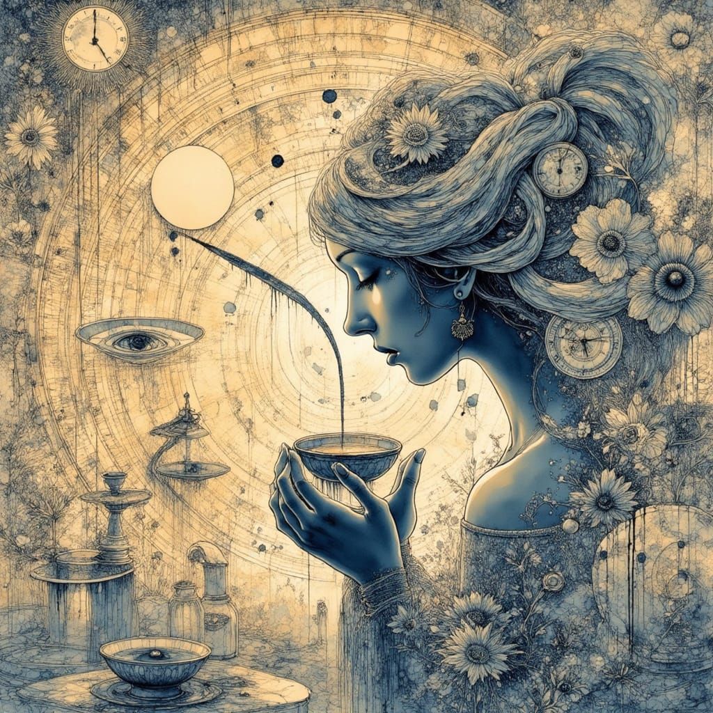 Mystical Woman in Contemplative Silence