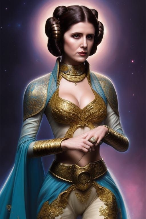 Princess Leia in Symbolist Style, Intricate Digital Painting