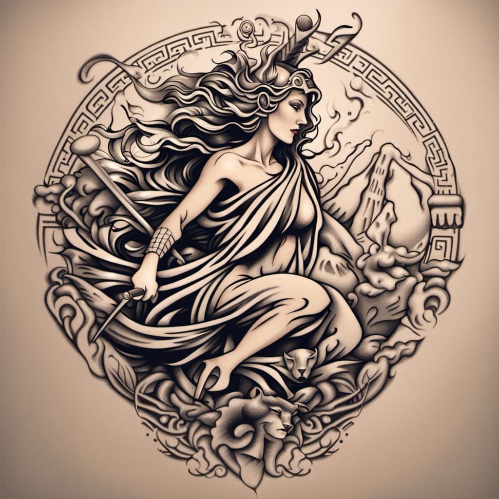 Greek Mythology Tattoo Design