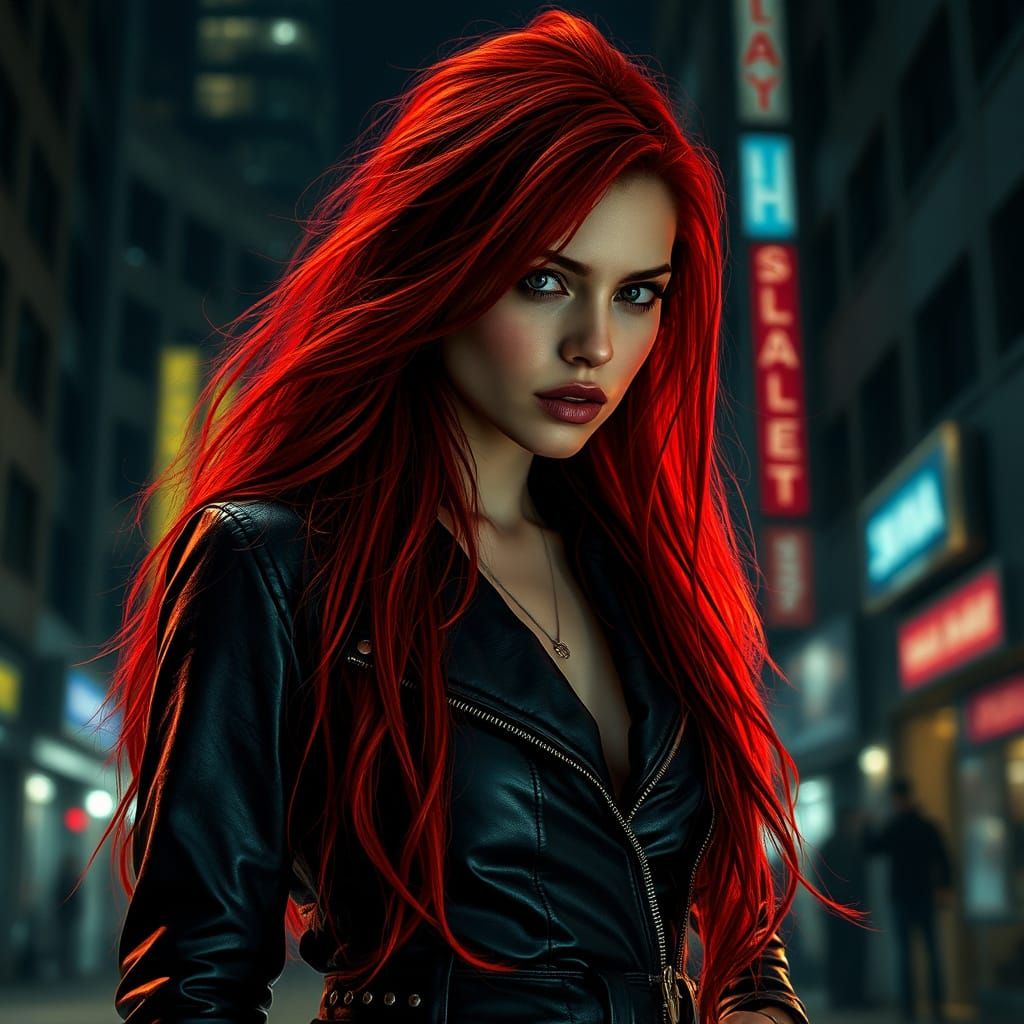 Cyberpunk Beauty in a Gritty Urban Night