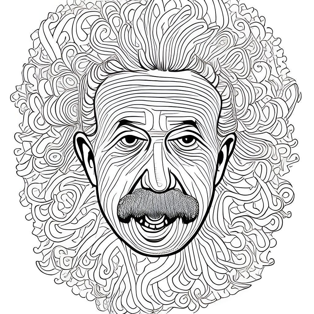 Paisley and Floral Portrait of Albert Einstein