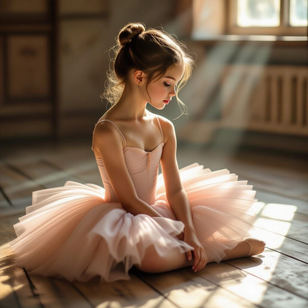 Ballerina Lost in Thought, Ethereal Lighting