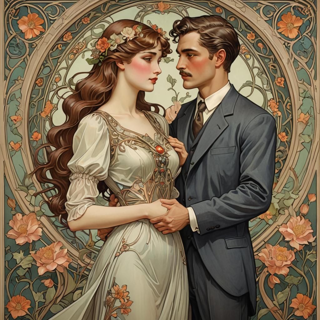 Art Nouveau: A Couple in Love