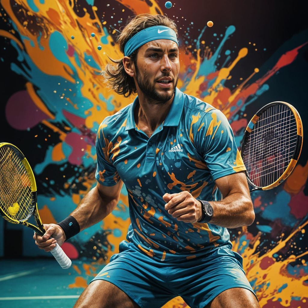 Hyperrealistic Padel Tennis Scene in Vibrant Colors