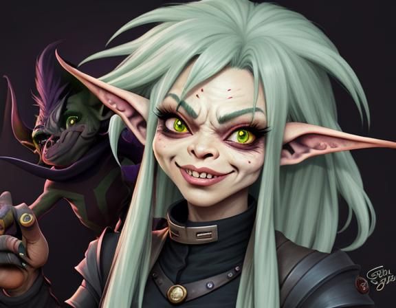 Sassy Goblin Girl Digital Art