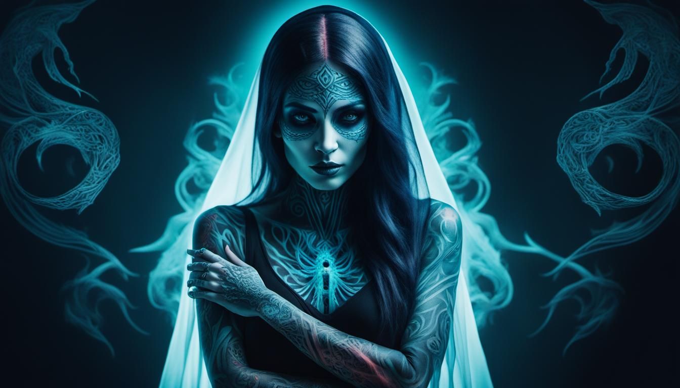 Bioluminescent Ghost Reaper in Surreal Style