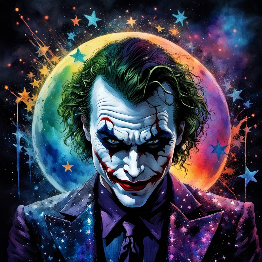 Grotesque Joker Horror in Gothic Impressionist Style