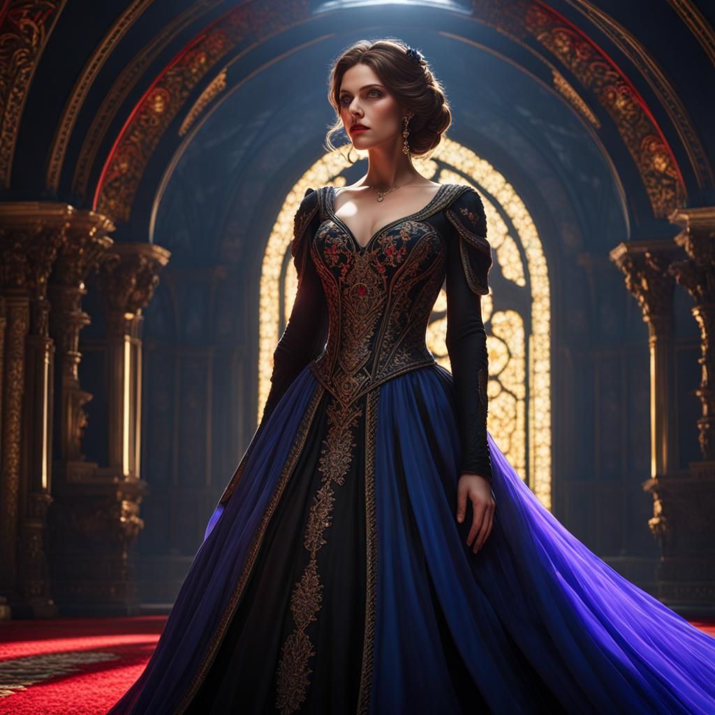 Woman with Heterochromia in Dark Fantasy Style