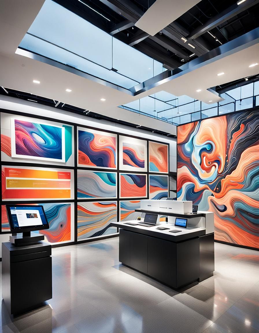 Futuristic AI-Powered Headquarters for Art Sales