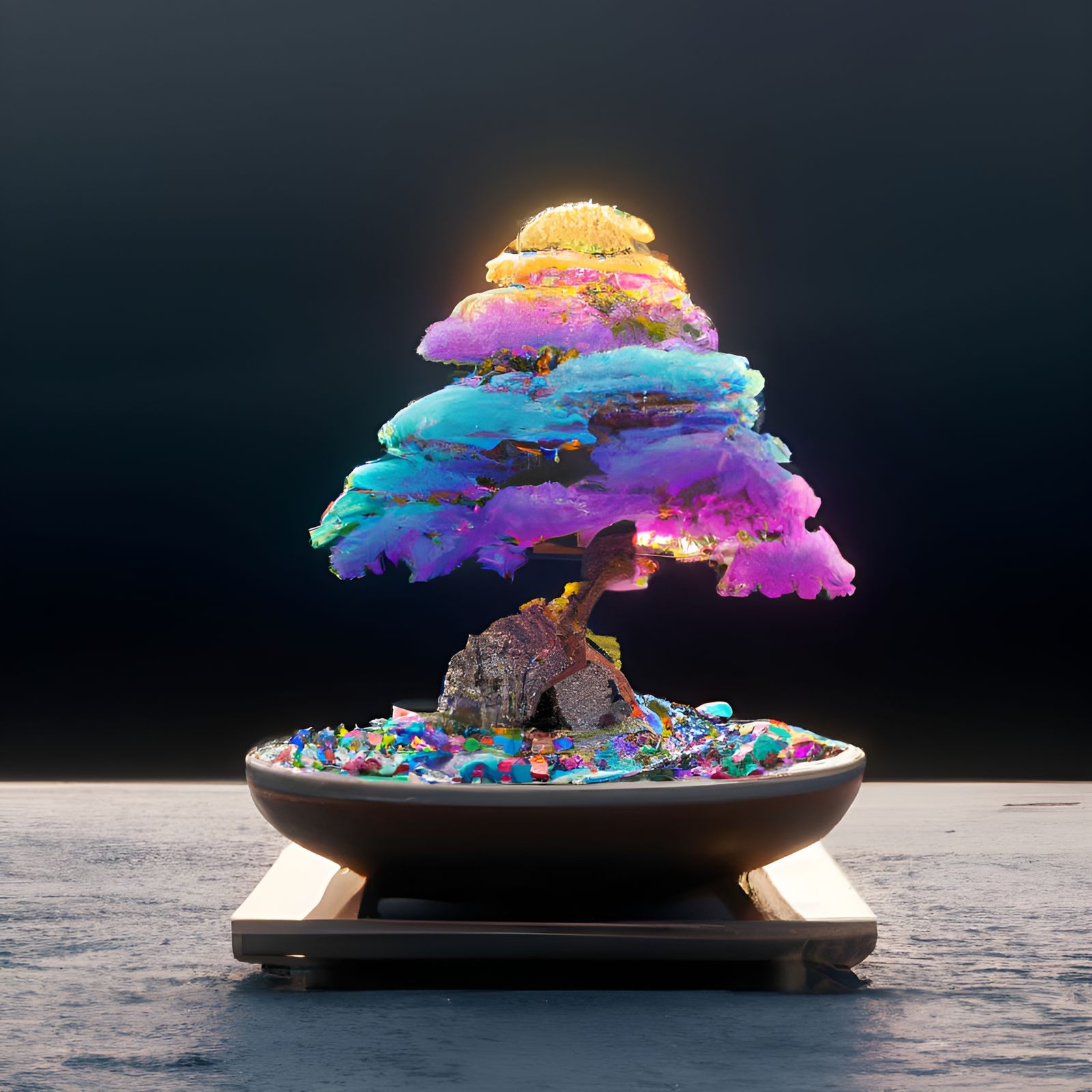 Neon Rainbow Bonsai