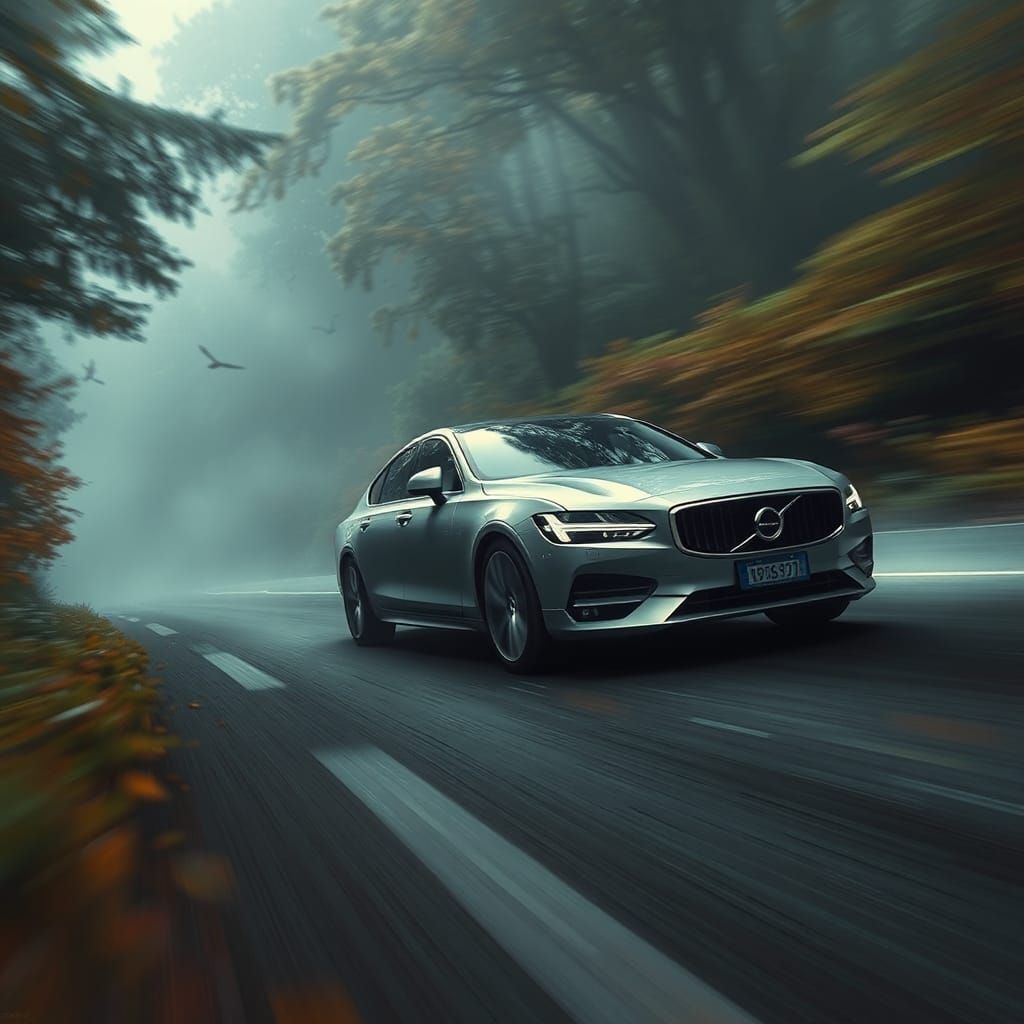 Volvo S80 on Mystical Highway with Motion Blur