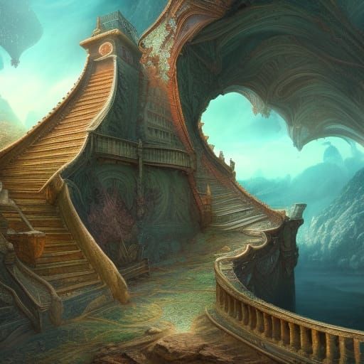 Fantastical Stairway to Heaven Concept Art