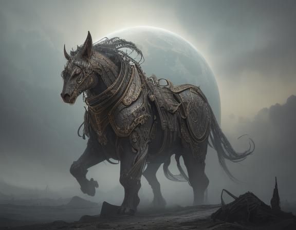 Epic Rider-less Horse Digital Matte Painting