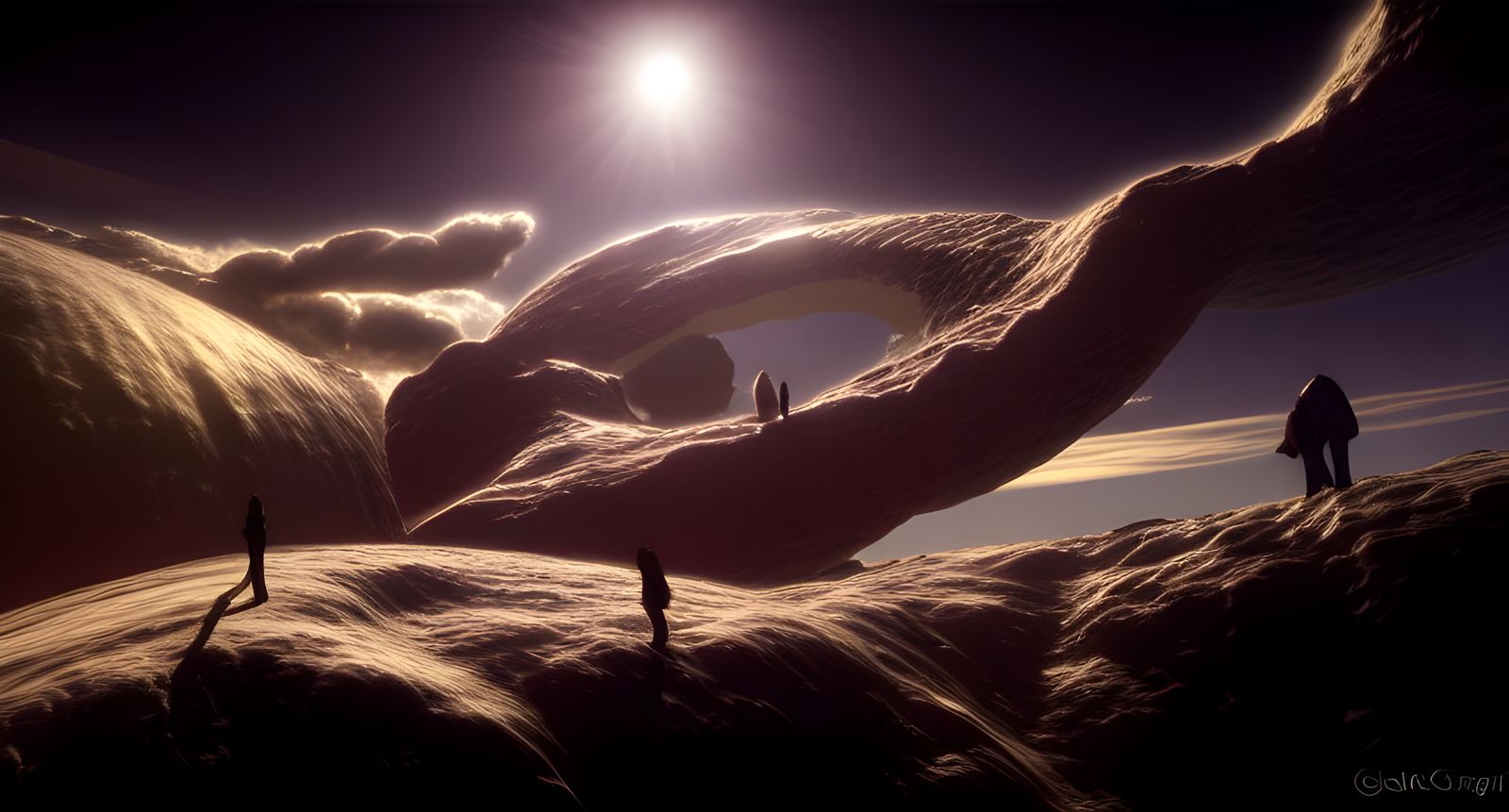 Surreal World Walker on Metal Arch