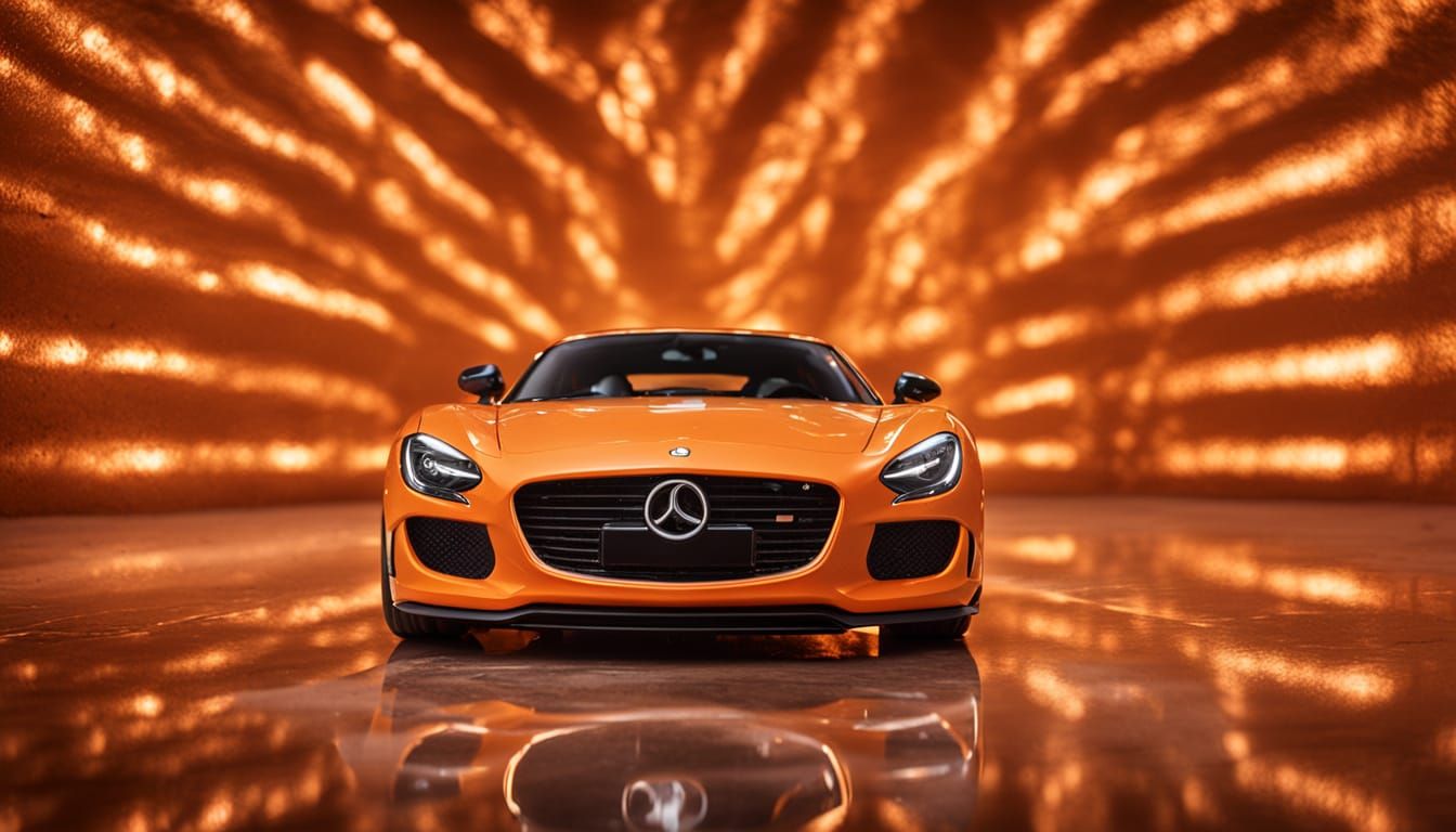 MD Logo on Glowing Orange Marble Background