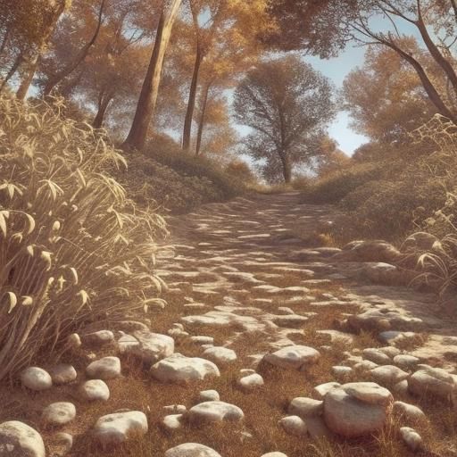 Chaotic Sunset Seascape in Vibrant 3D Rendering