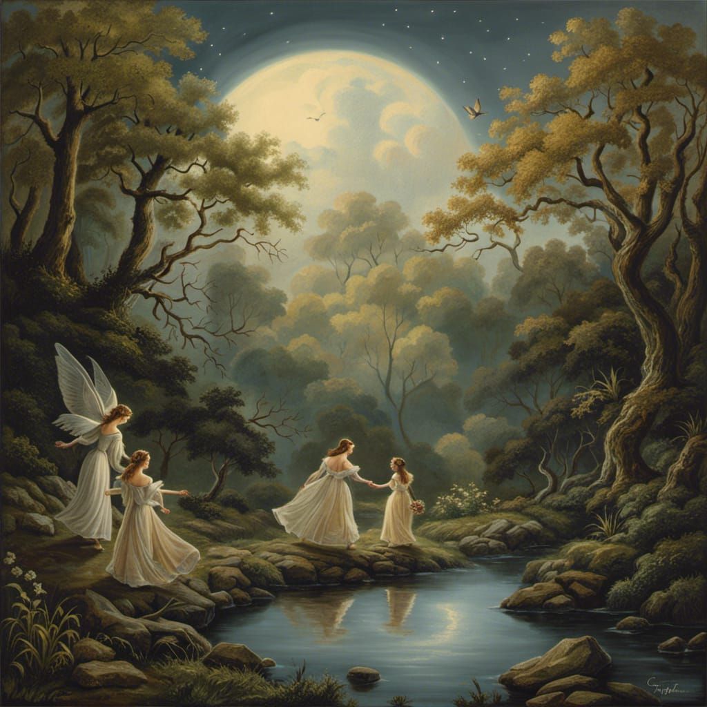 Moonlit Dance of Faerie Sisters